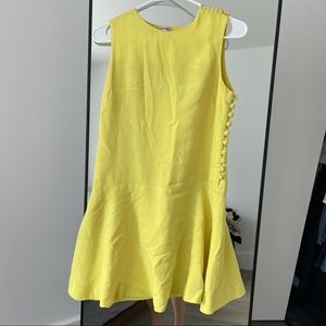 Button detail yellow dress